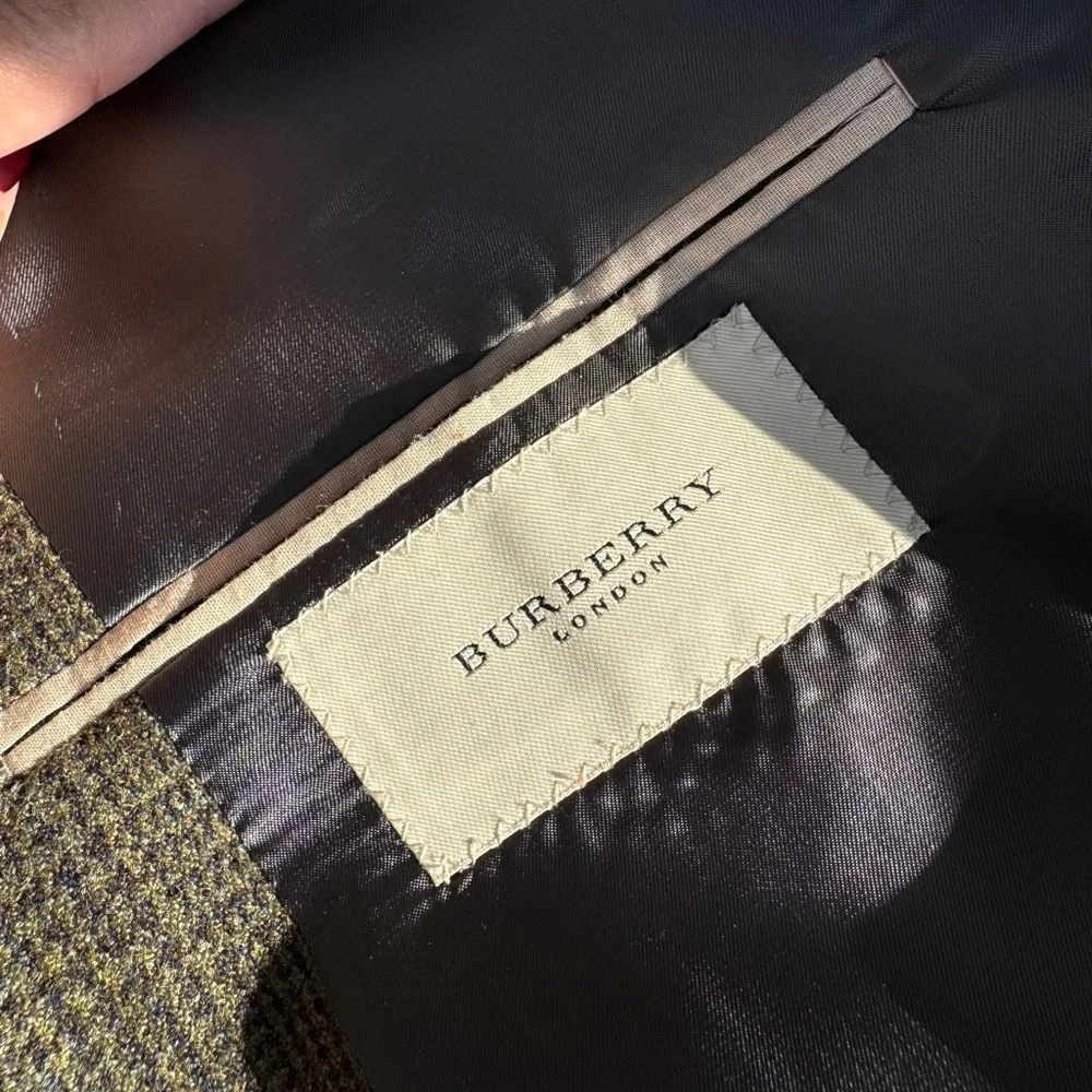 BURBERRY LONDON Men's  Green  Plaid‎ Wool Blazer Size 42